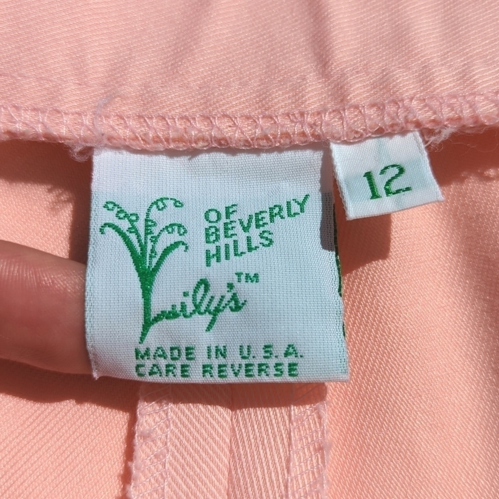 Lily's of Beverly Hills 90's Vintage Pleated High Waist Wide Leg Shorts Pink 12 - Picture 4 of 13
